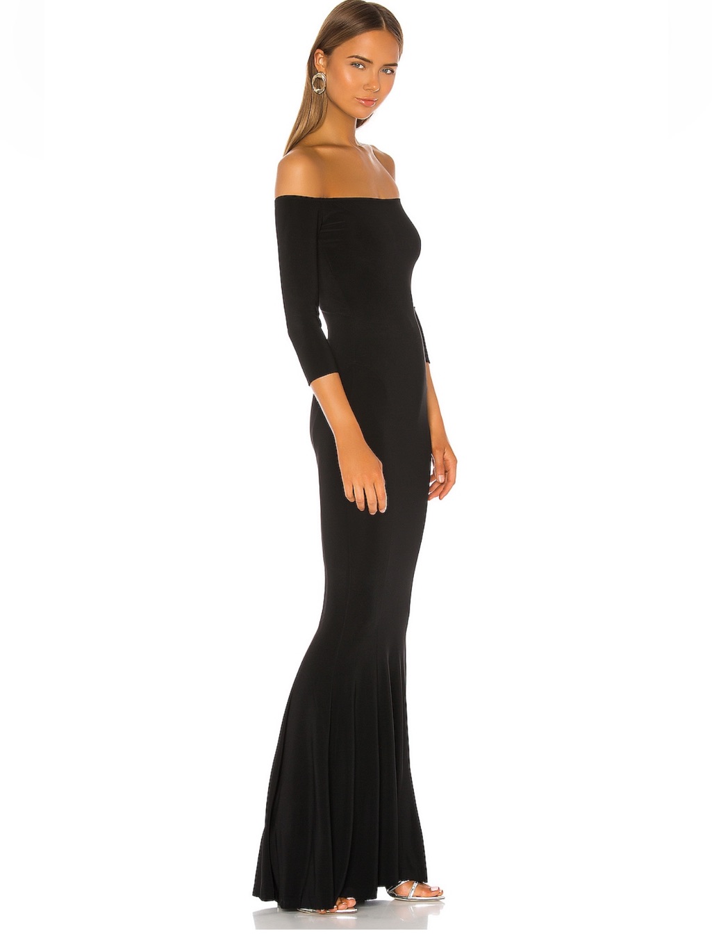 Norma Kamali Off Shoulder Fishtailmaxi Dress Black